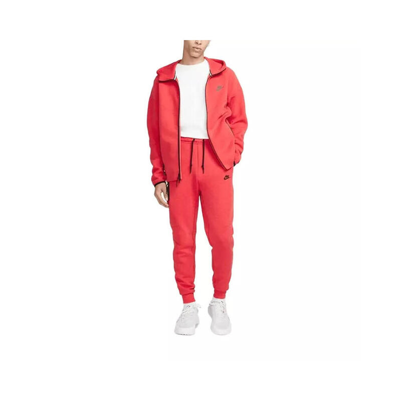 Full Zip Hoodie Joggers Set  Sportswear Tech Fleece Light University Red Heather