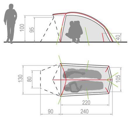 Tenda Vaude Hogan UL 2P Verde 2/2