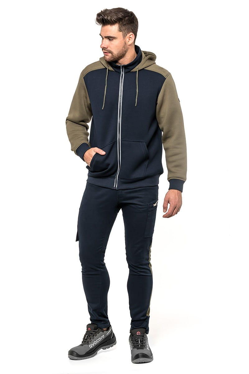 Bluza męska piankowa HELBOS AVACORE granatowo-oliwkowa 4/4