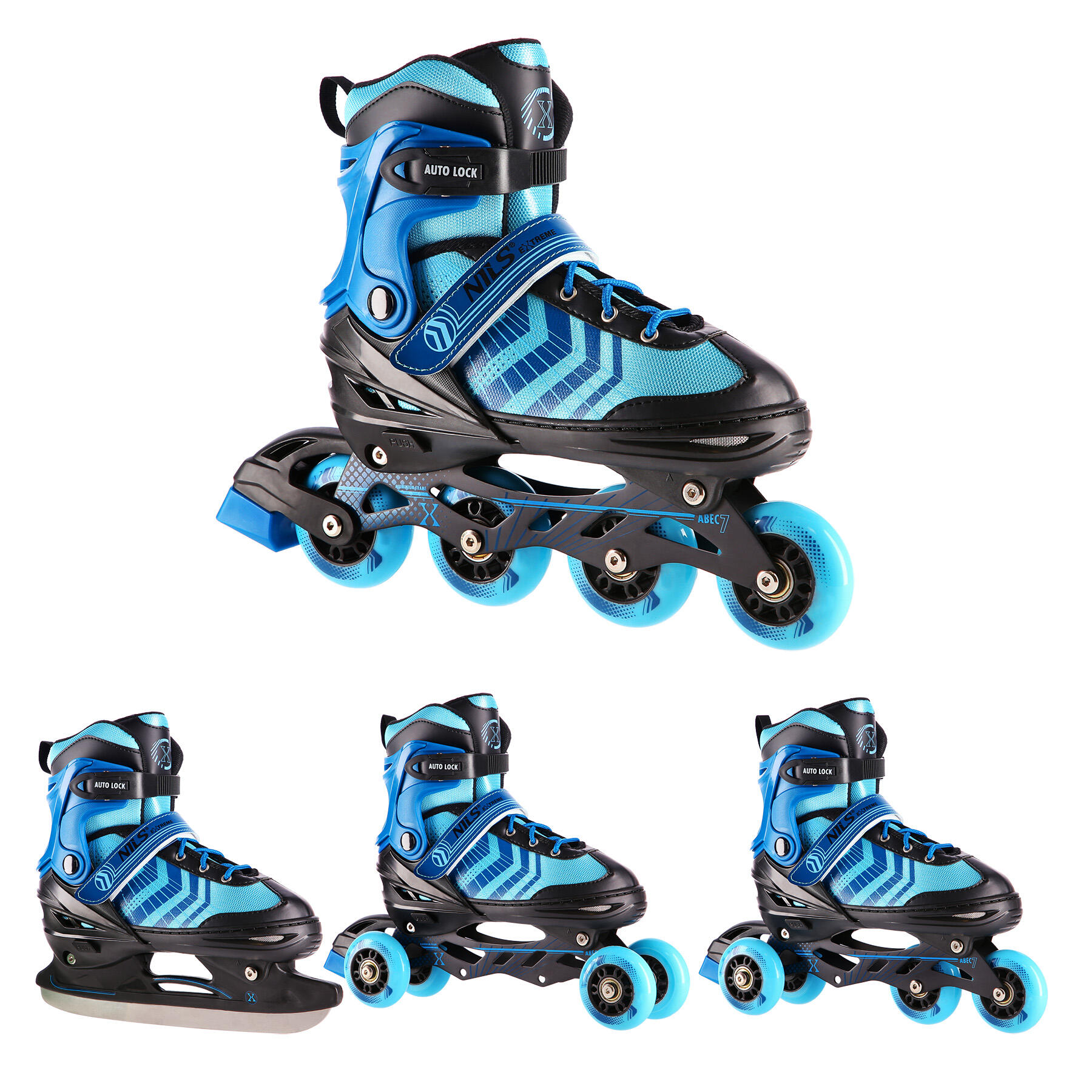NILS EXTREME Schlittschuhe mit austauschbarem Hockey Skate 4in1 NH18192A Nils Extreme