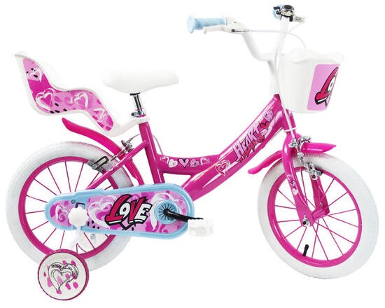 SCH Heart 12" bicicletta bambina con accessori