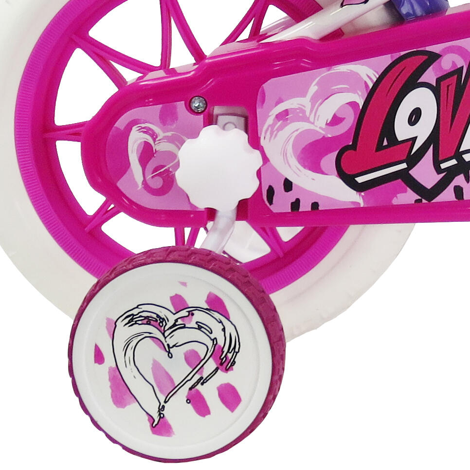 Bicicleta SCH Heart 12” para menina com acessórios 2/6