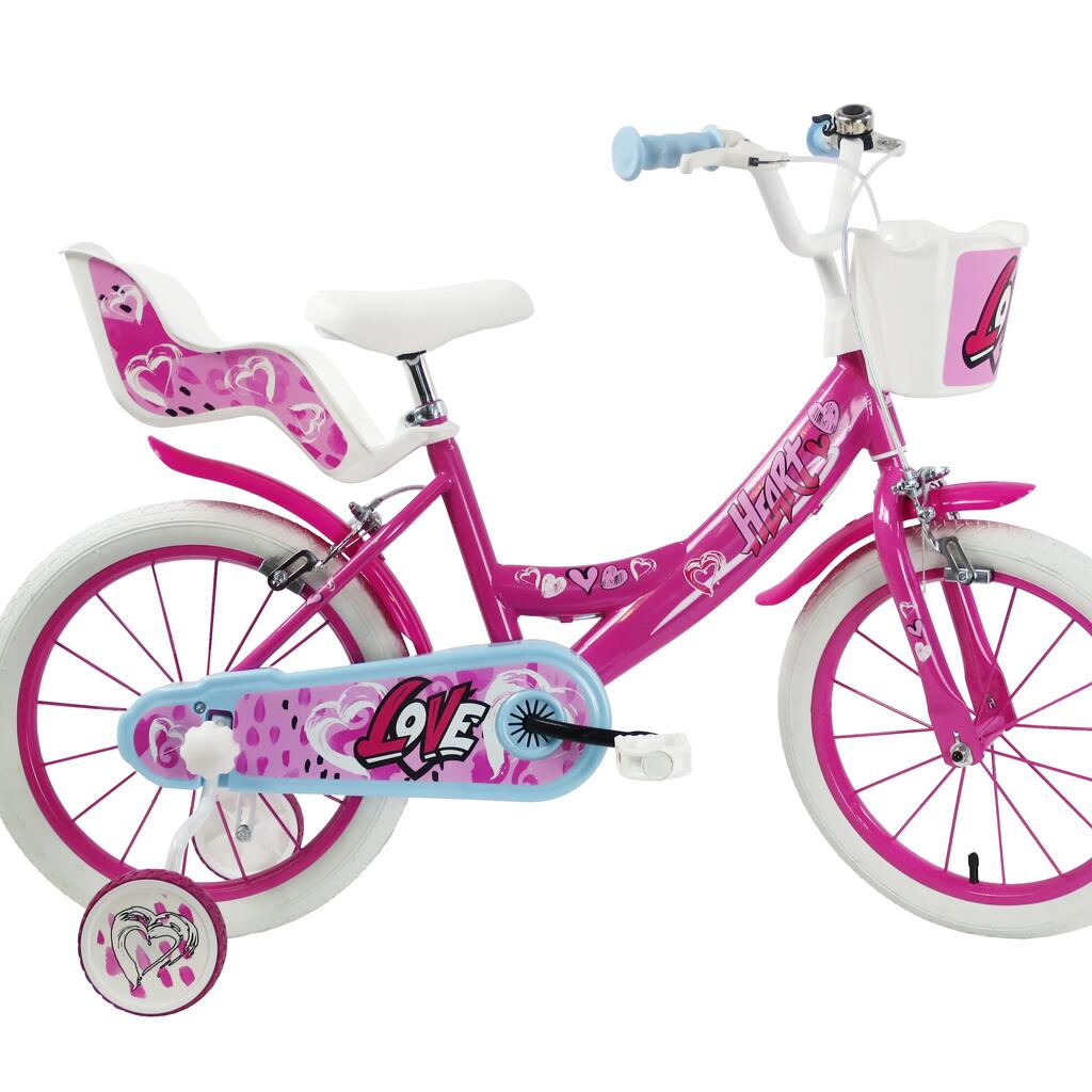 SCH Heart 16" girls' bicycle with Basket and doll carrier