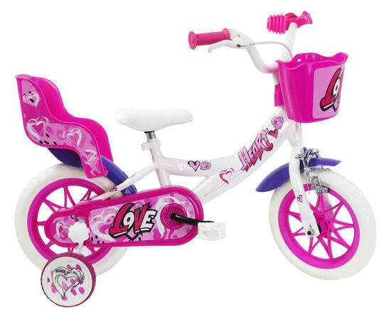 SCH Heart 12" bicicletta bambina con accessori