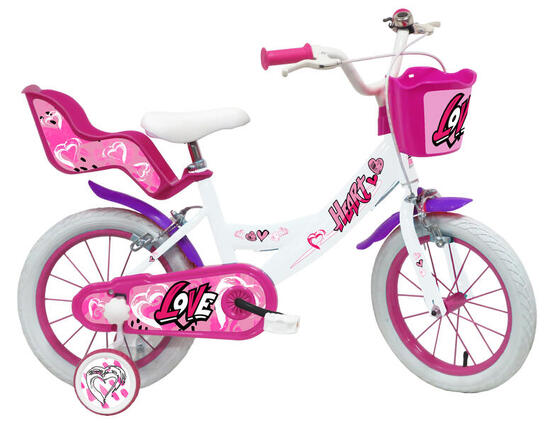 SCH Heart 12" bicicletta bambina con accessori