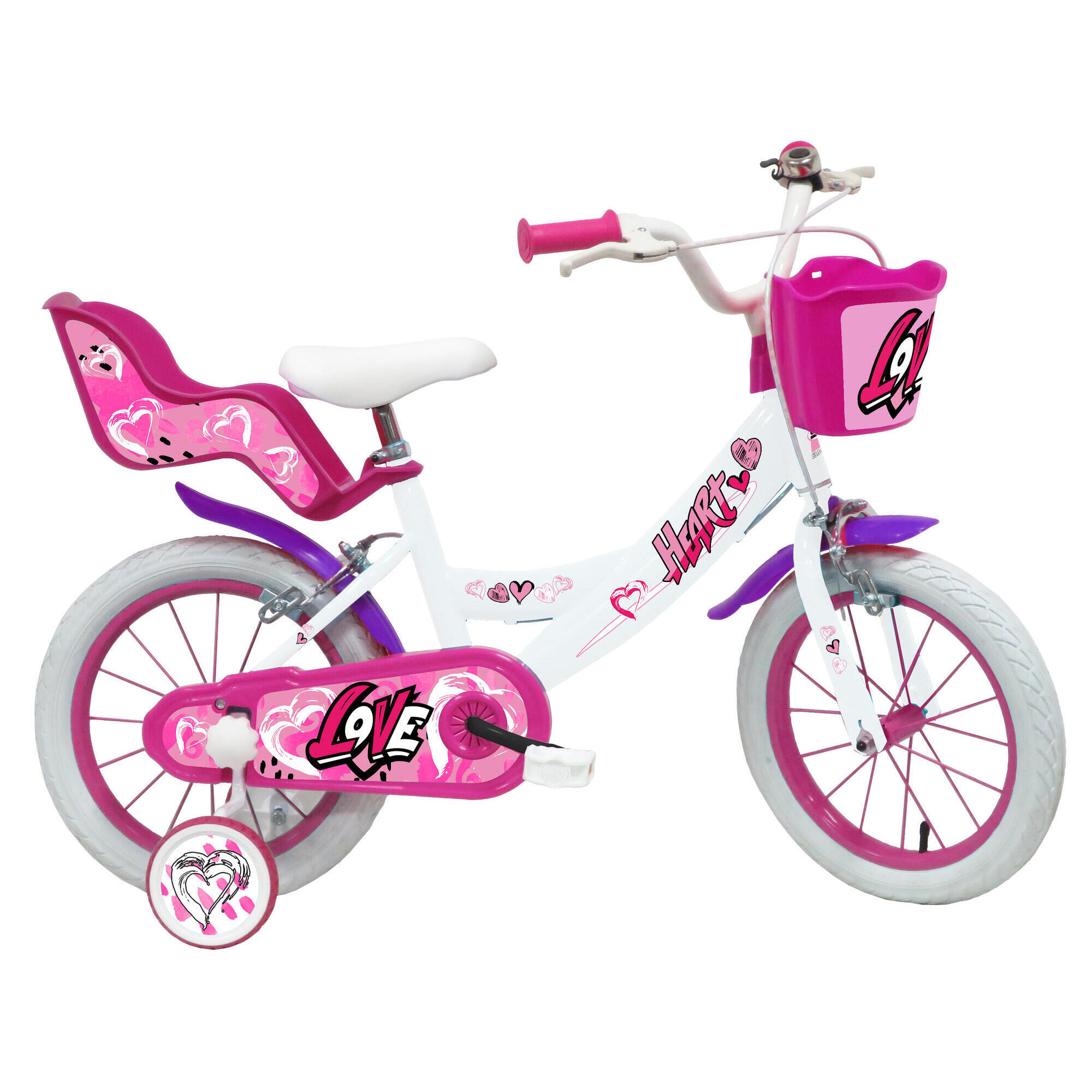 Bicicleta SCH Heart 14” para menina com acessórios