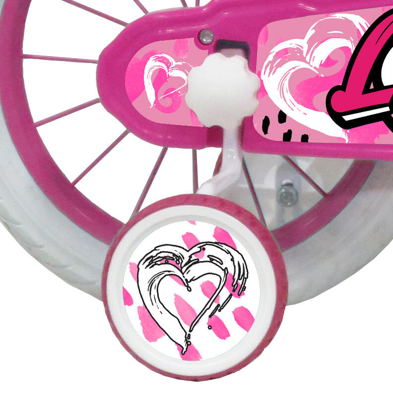 Bicicleta SCH Heart 14” para menina com acessórios 2/6