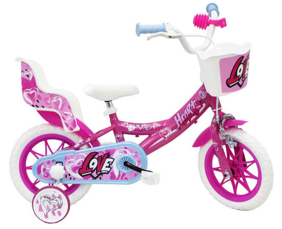 SCH Heart 12" bicicletta bambina con accessori
