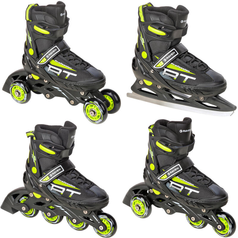 Patins de rodas 4 em 1 Raven Profession Preto/Lima