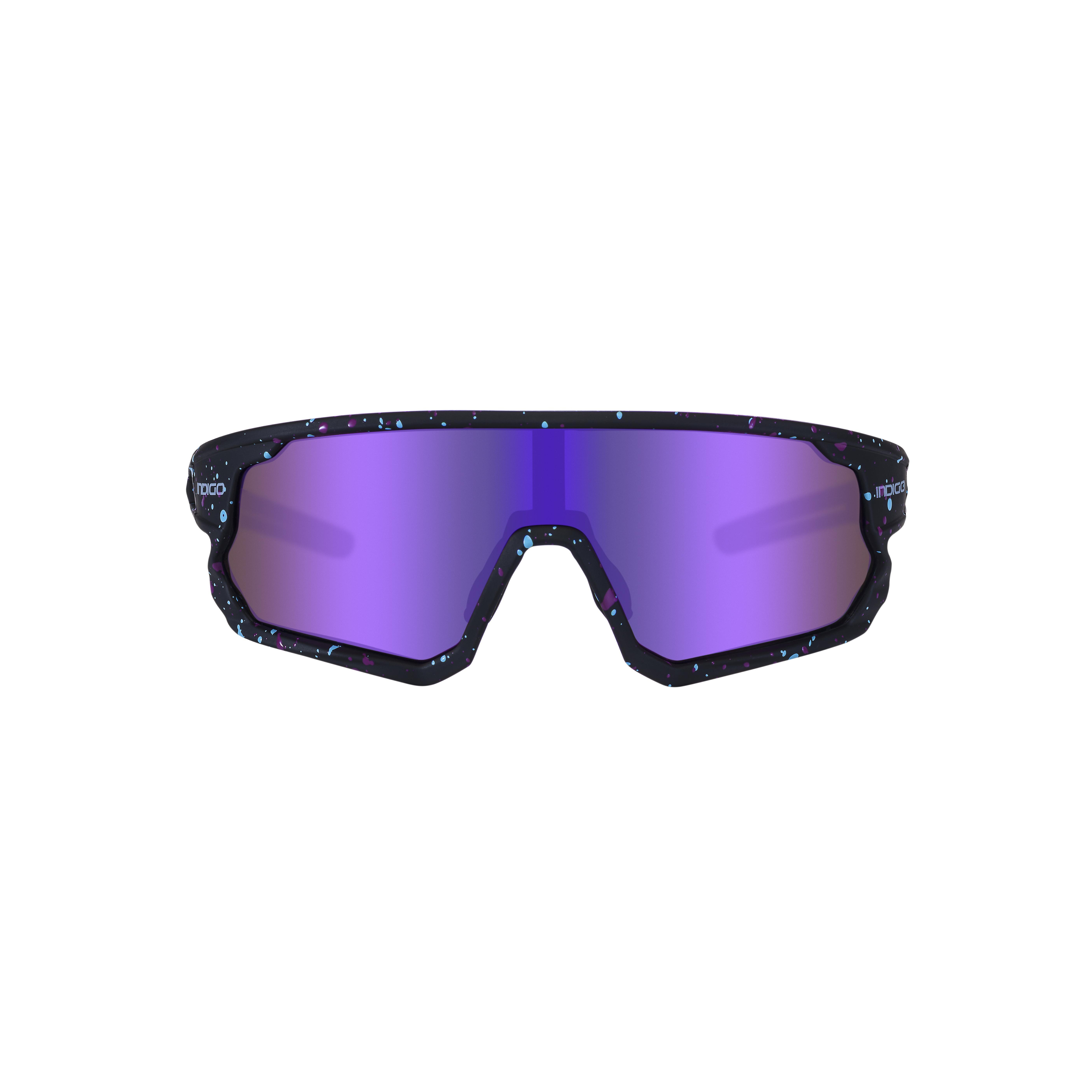 Óculos de sol de ciclismo indigo start mate preto-violeta