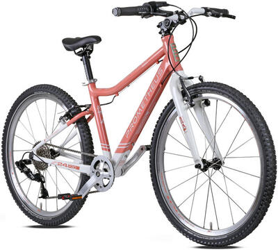 Kinderfiets 24 inch vanaf 7 jaar. superlicht. 8 versnellingen. koraal en wit