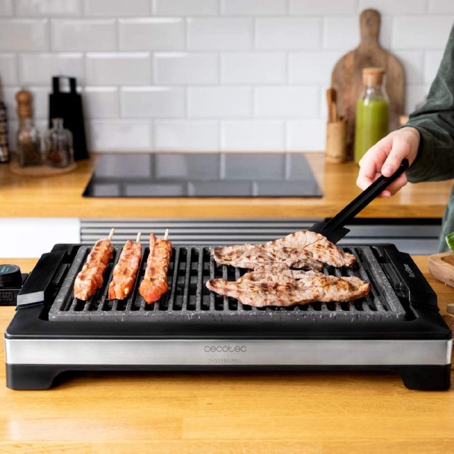 Cecotec Plancha de asar eléctrica Tasty&Grill 2000 Inox LineStone. Potencia 2000 2/7