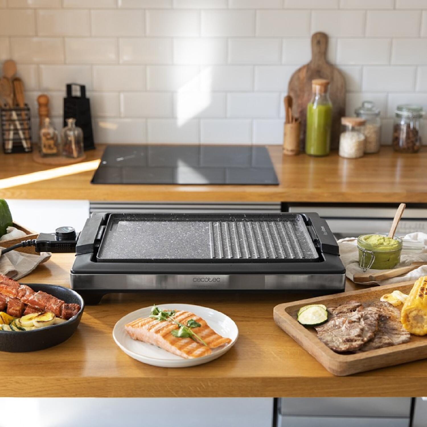 Cecotec Grelhador de mesa elétrico de 2000 W, com estrutura de design e acabamen 2/7