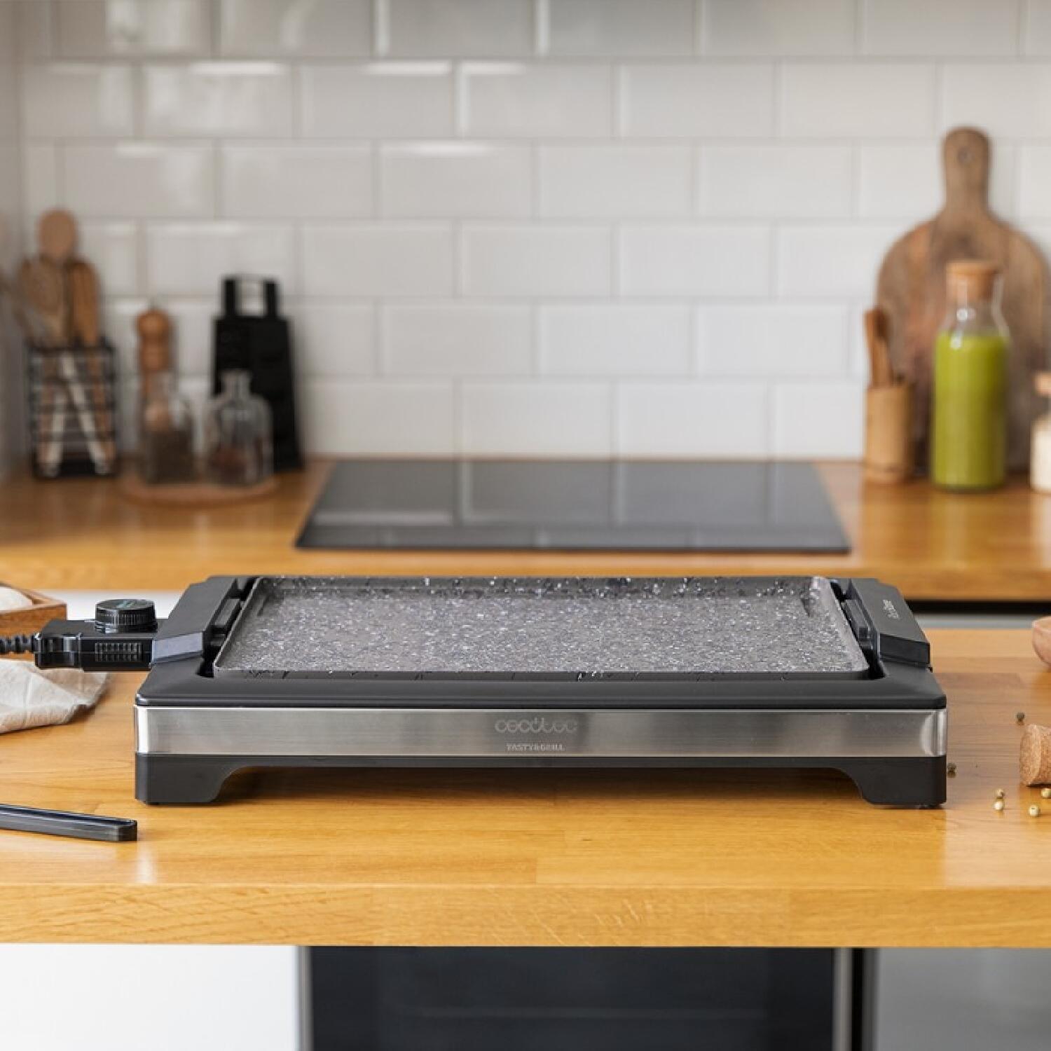 Cecotec Plancha eléctrica Tasty&Grill 2000 InoxStone. 2000 W, Placa RockStone an 3/7