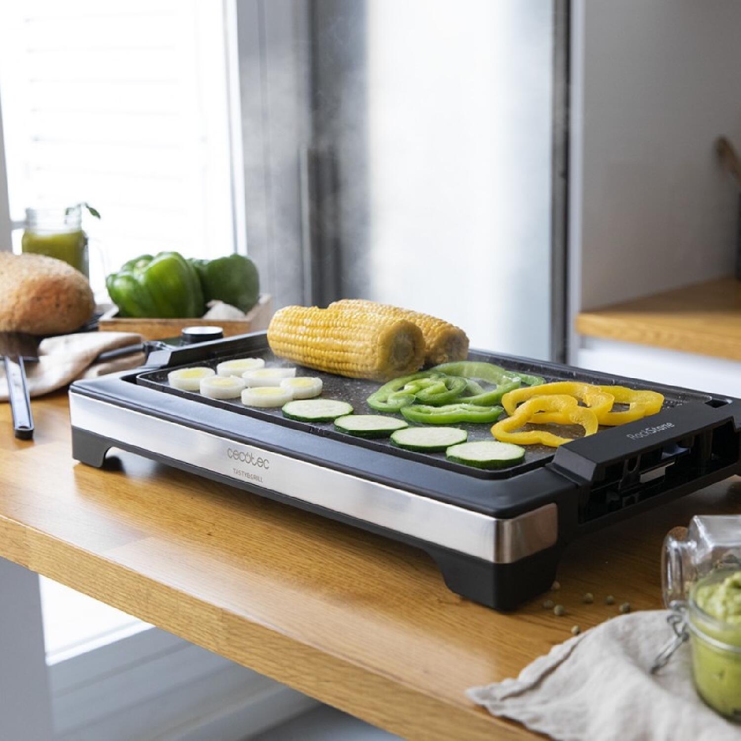 Cecotec Plancha eléctrica Tasty&Grill 2000 InoxStone. 2000 W, Placa RockStone an 2/7