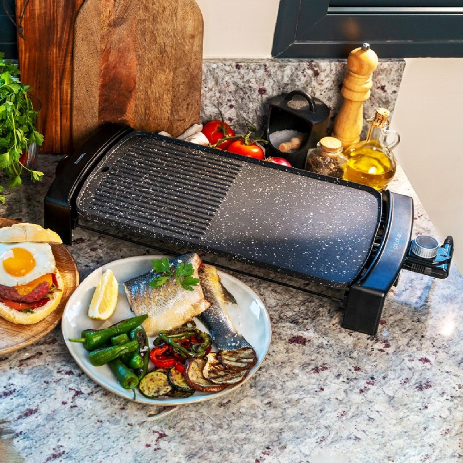 Cecotec Plancha de Asar Eléctrica Tasty&Grill 2500 RockWater MixGrill. 2150 W, R 2/7
