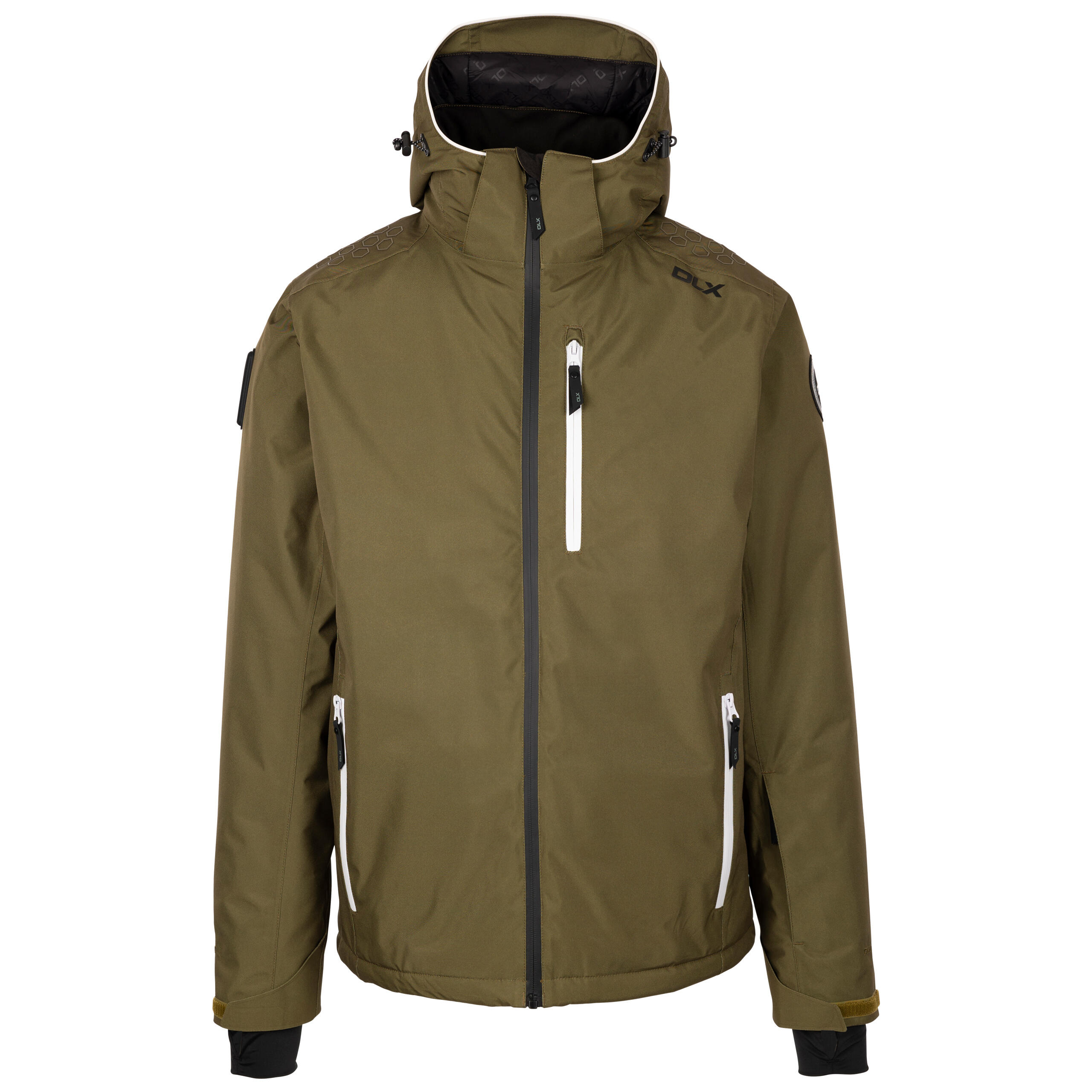 DLX Mens Ski Jacket Zip Off Hooded Waterproof Wind Resistant Warm Coat Graham