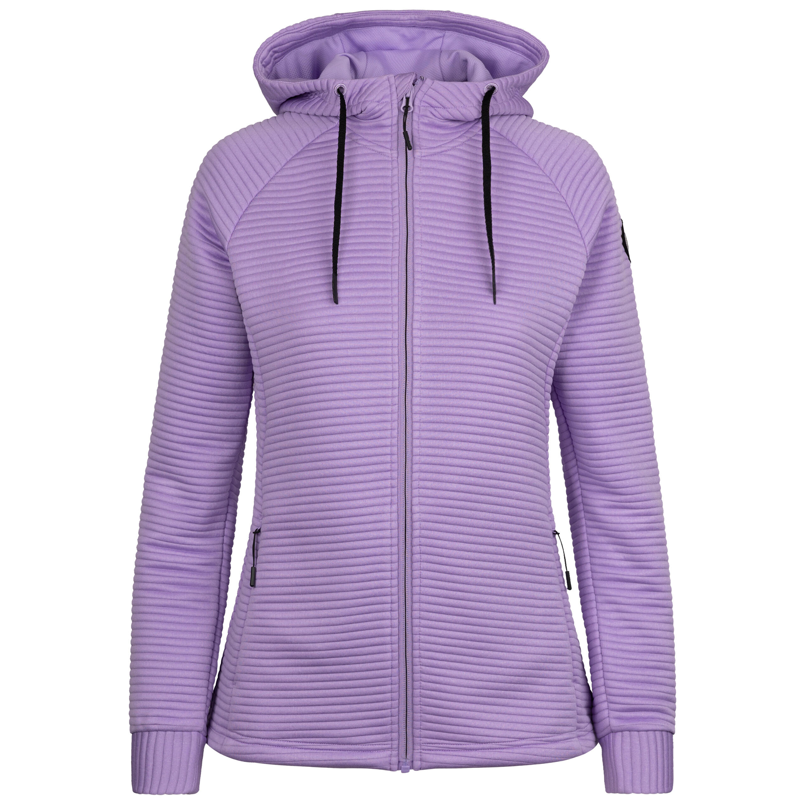 Womens Hooded Top Ribbed Full Zip Adjustable Hem Hoodie with Pockets Lynsky 1/2