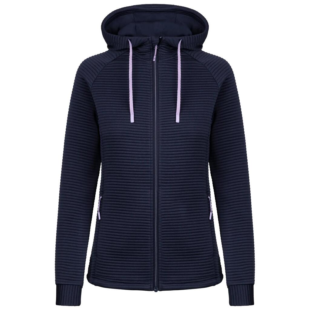 Womens Hooded Top Ribbed Full Zip Adjustable Hem Hoodie with Pockets Lynsky