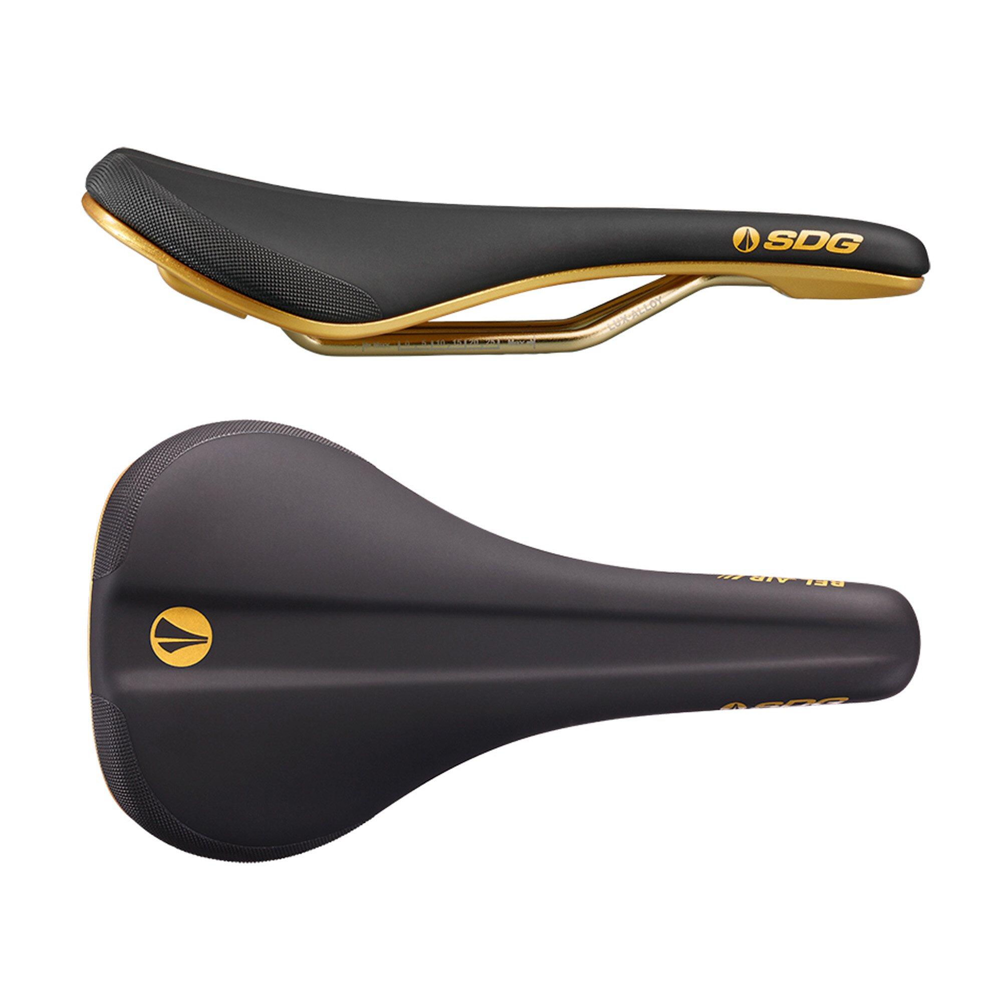 BEL AIR 3.0 GALACTIC LUX-ALLOY RAIL SADDLE Black Microfibre Top / Gold Base 1/1