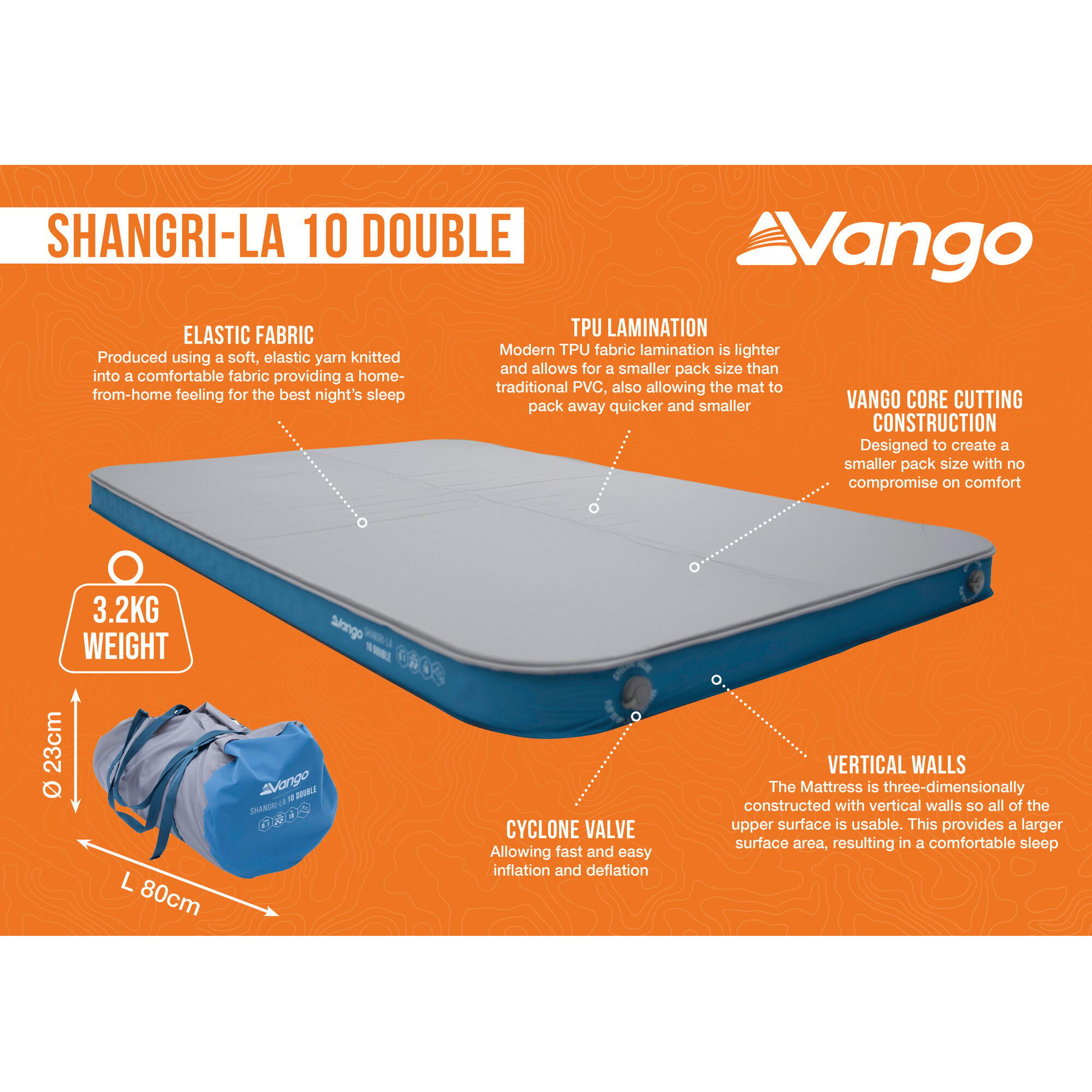 Vango Shangri-La II 10cm Double Sleeping Mat 3/7