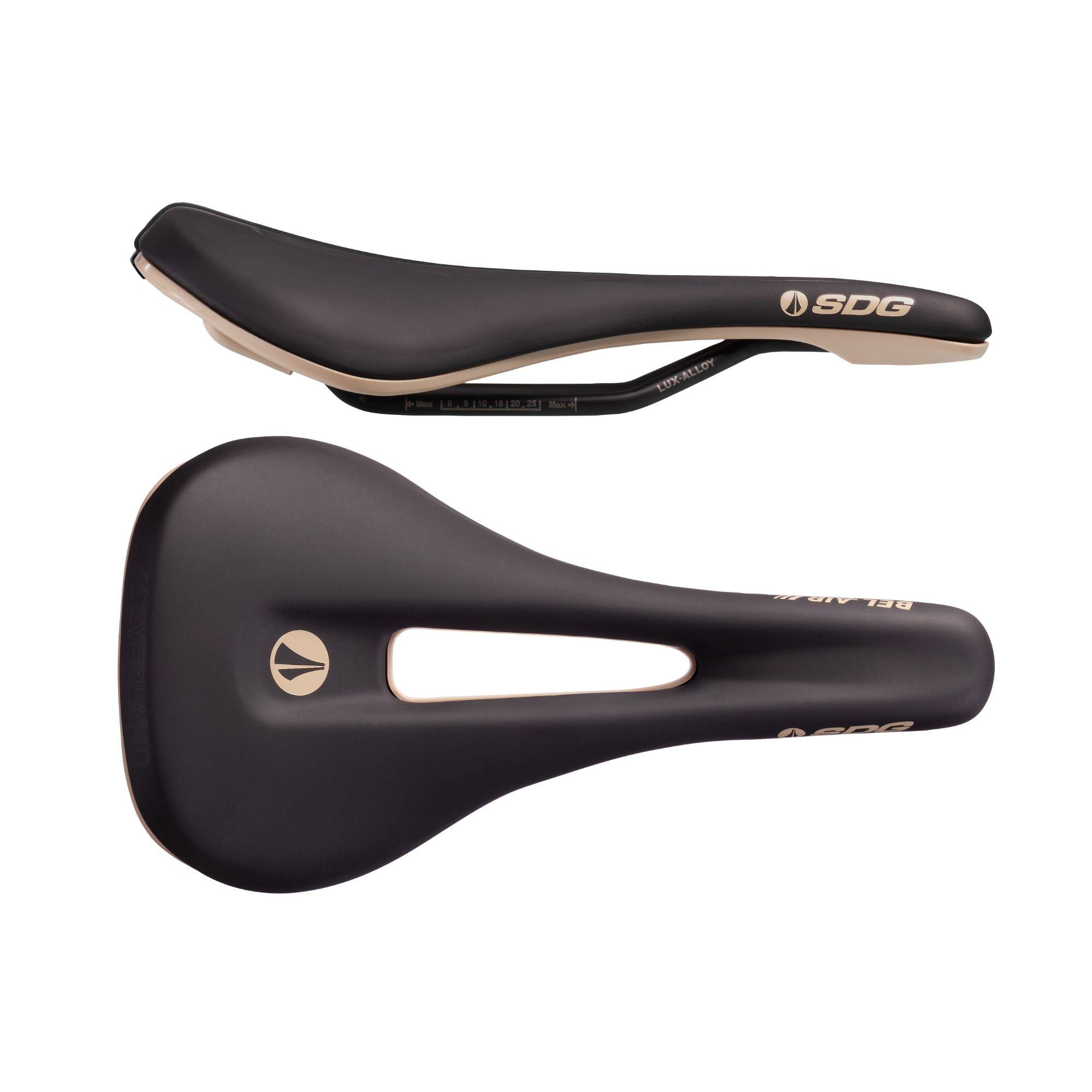 SDG COMPONENTS BEL AIR 3.0 OVERLAND LUX-ALLOY RAIL SADDLE Black Microfibre Top / Tan Base