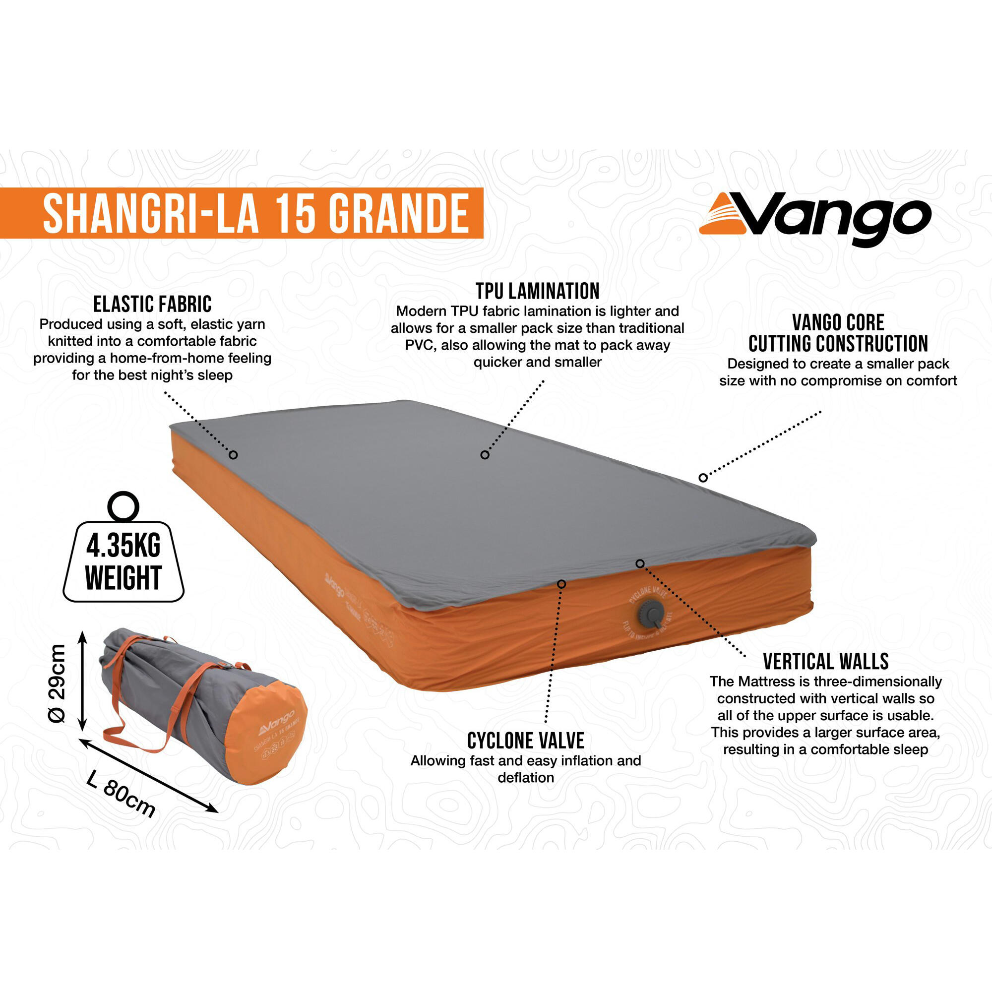 Vango Shangri-La II 15cm Grande Sleeping Mat 7/7