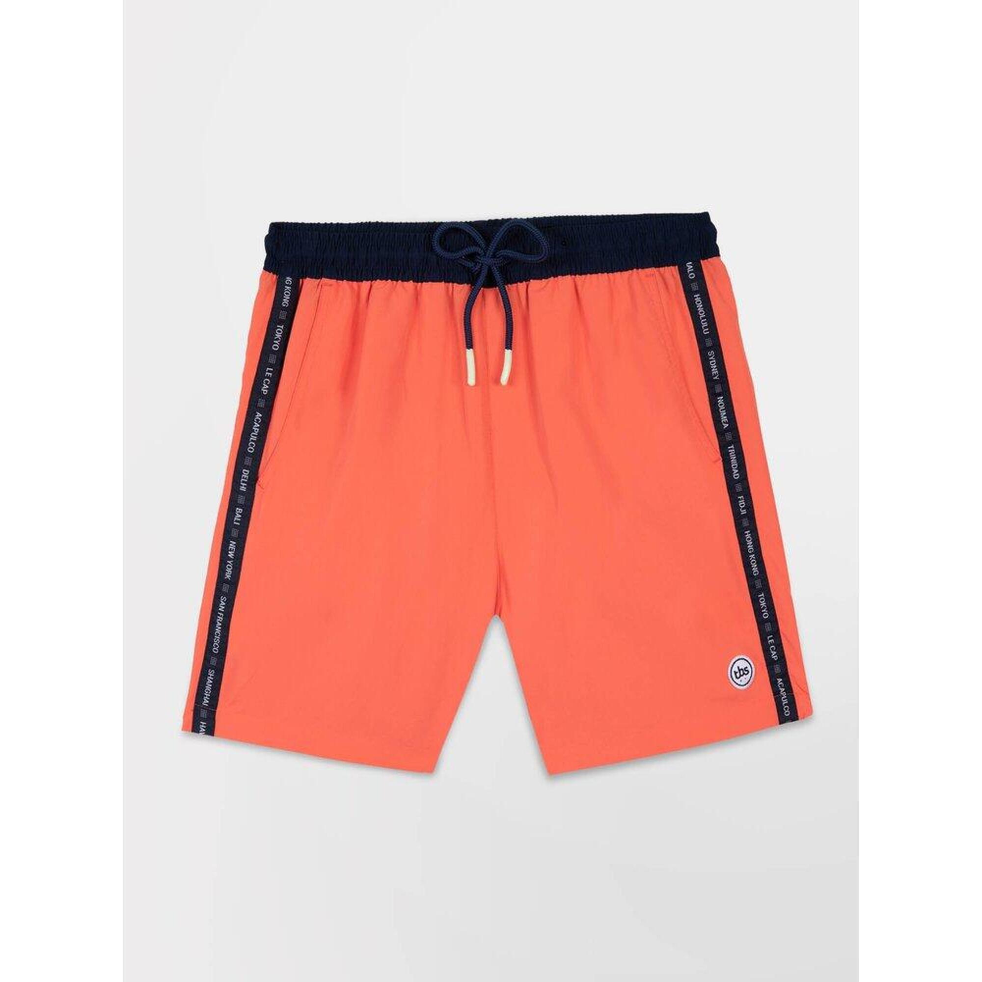 Tbs - Short De Bain Homme Thomas Corail - Made In France - Boxer De Bain - Bleu|rouge -  38 - Decathlon