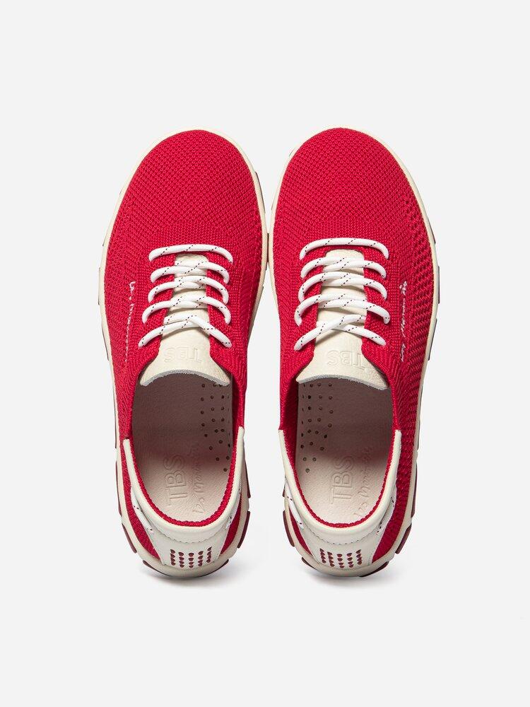 Tennis toile Femme - JAZARIA Rose/rouge 3/5
