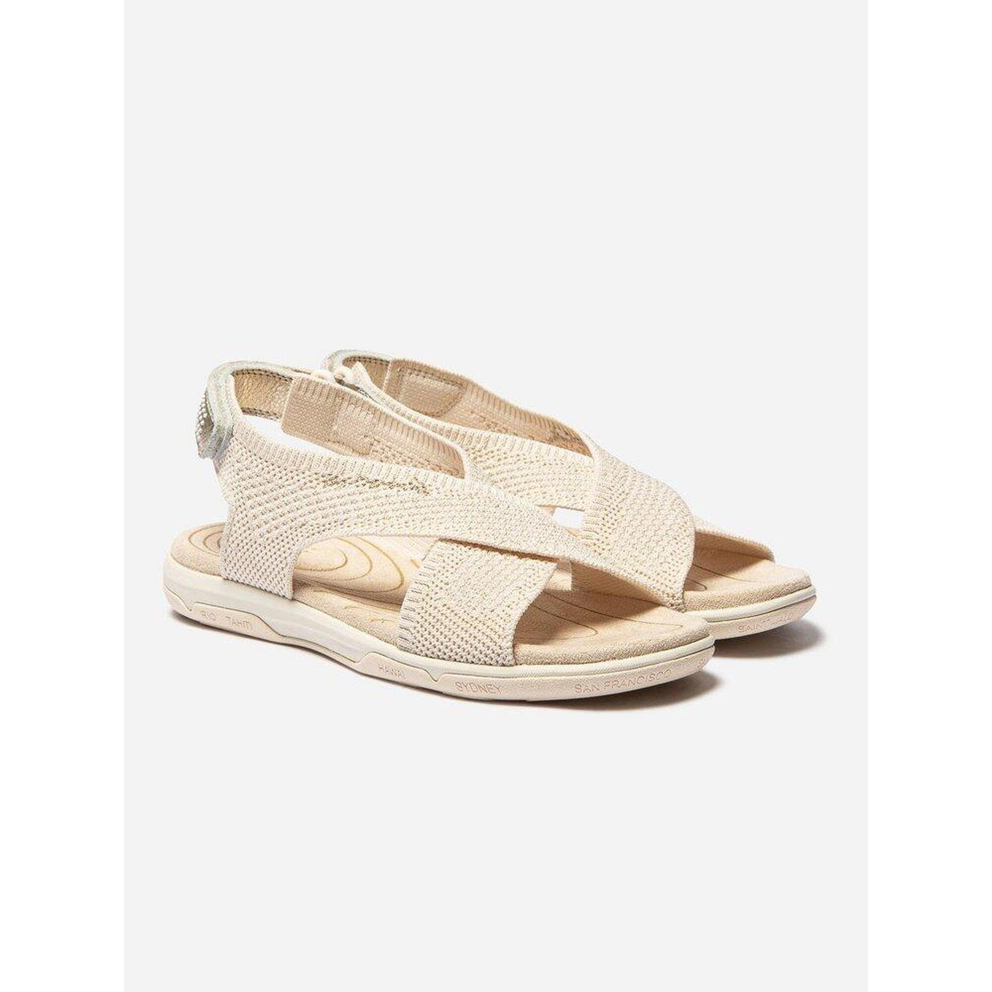Sandales plates Femme - JAZZFIT Chine Lin + Gold