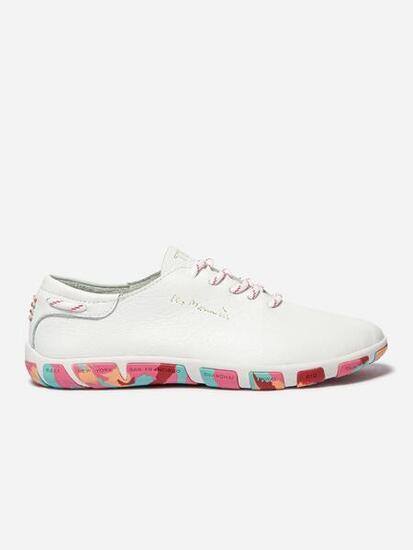 Baskets femme JAZARU Extra blanc / corail