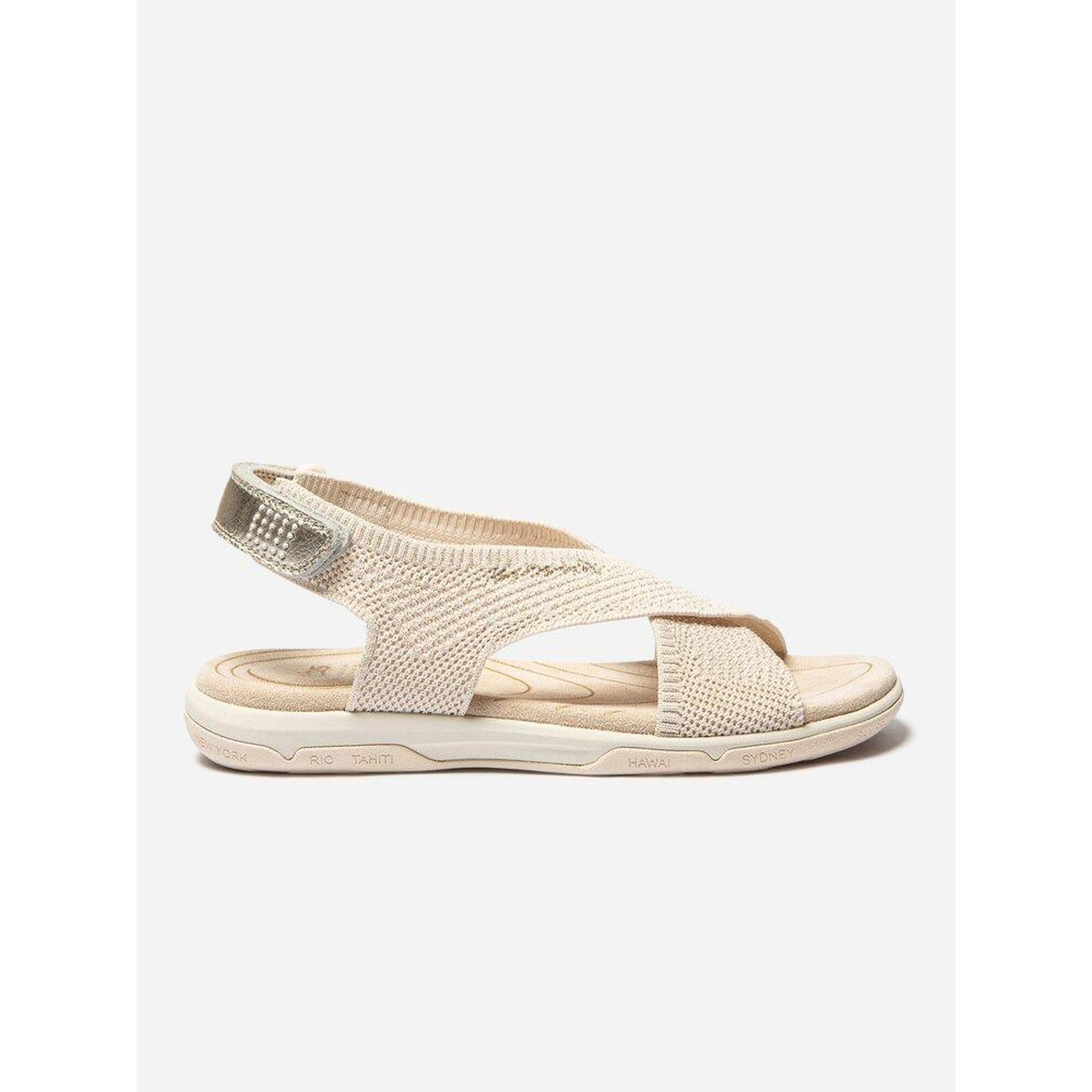 Sandales plates Femme - JAZZFIT Chine Lin + Gold