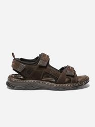 Sandales plates homme JAIMMYE Caribou, cuir, fermeture velcro, talon 45 mm