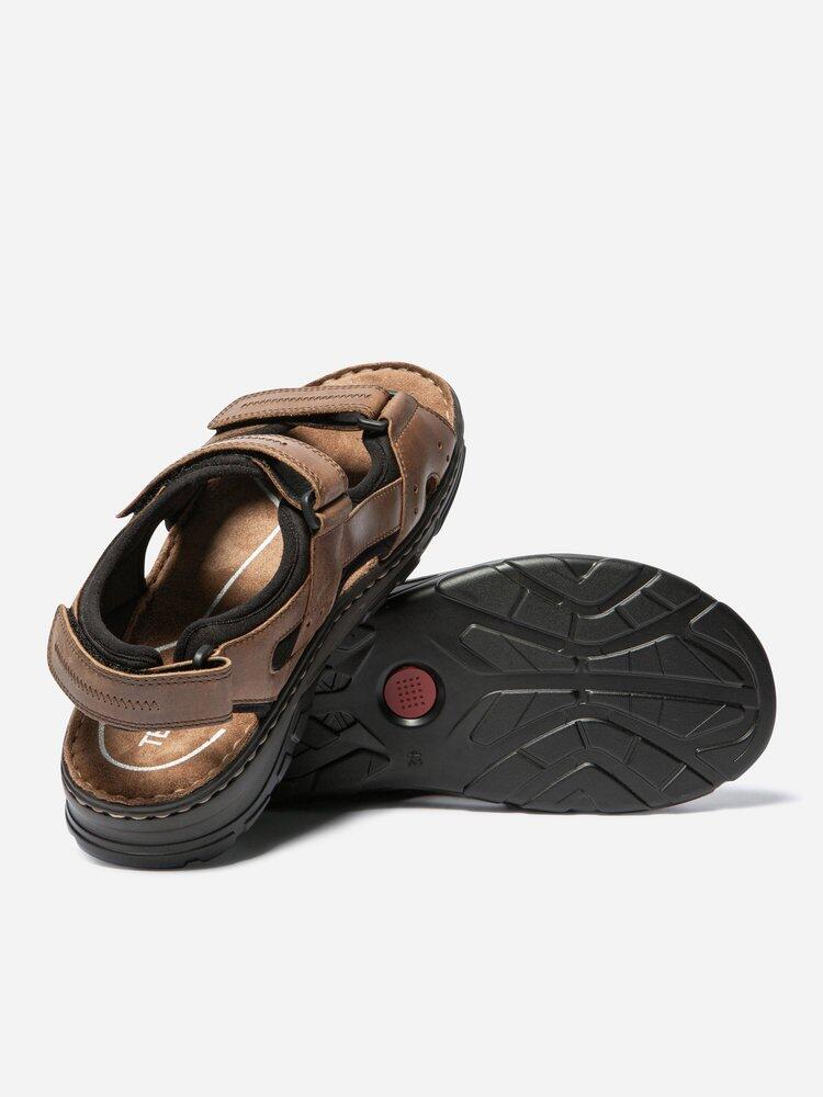 Sandales plates Homme - JOHALIN Marron 4/5
