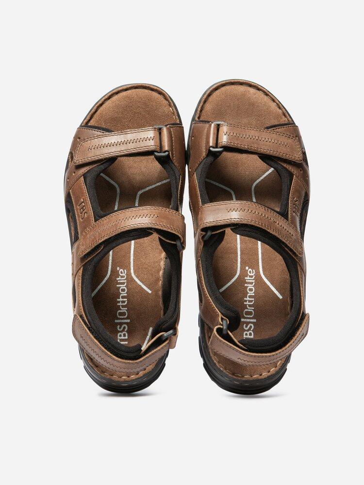Sandales plates Homme - JOHALIN Marron 3/5