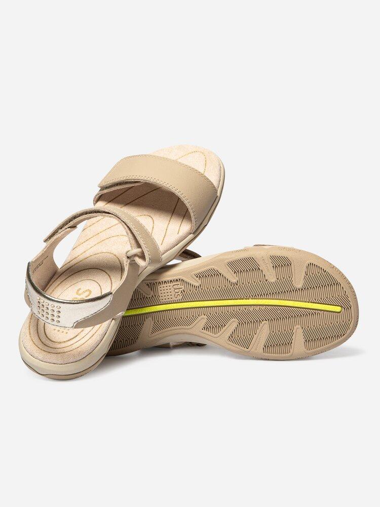 Sandales plates femme JAZSUNY beige champagne 4/4