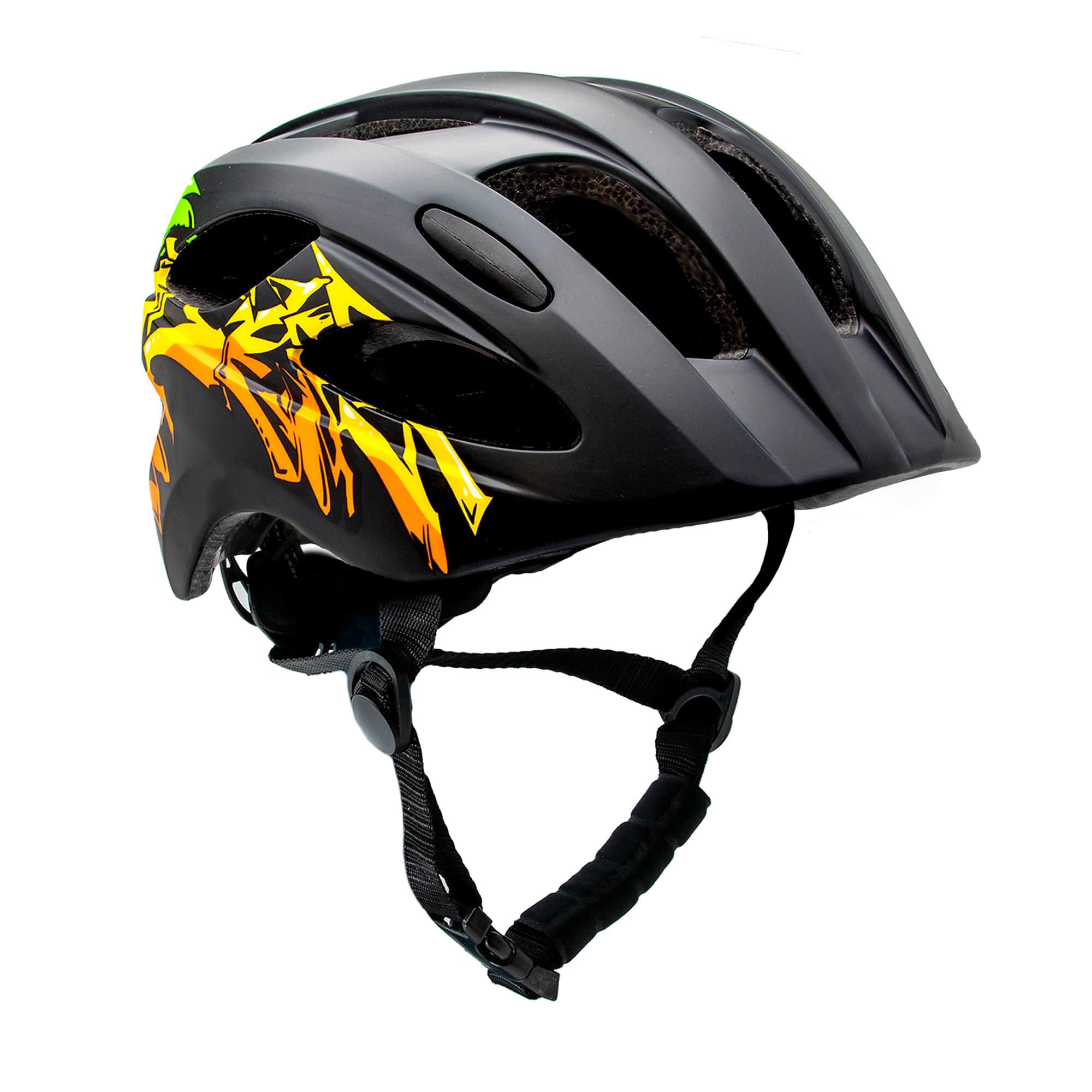 Capacete de bicicleta para crianças 6-12 anos|Grafiti Preto|EN1078 Certificado