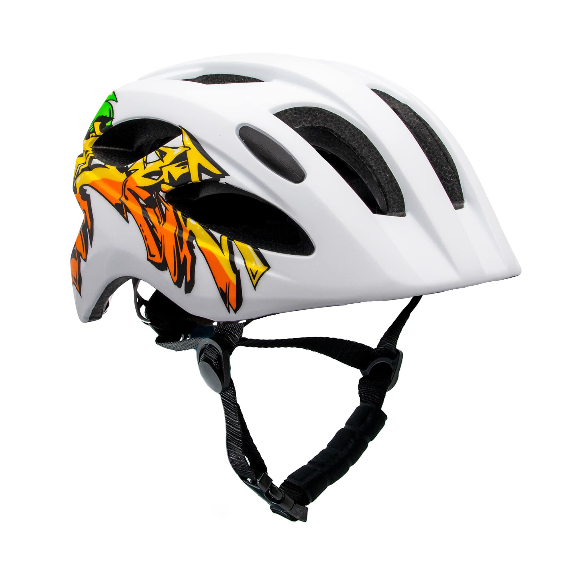 CRAZY SAFETY Fietshelm kinderen 6-12 jaar| Geel Graffiti| Crazy Safety| EN1078 Certificatie