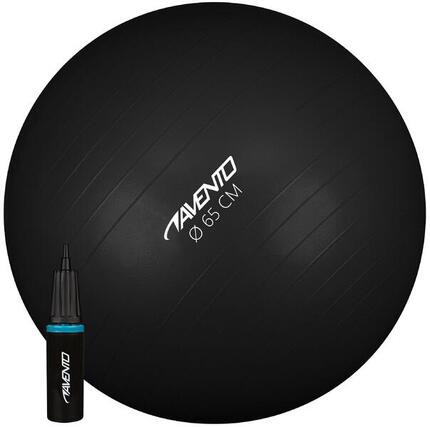 Avento Ballon de fitness/d'exercice et pompe Diamètre 65 cm Noir