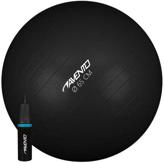 Avento Ballon de fitness/d'exercice et pompe Diamètre 65 cm Noir