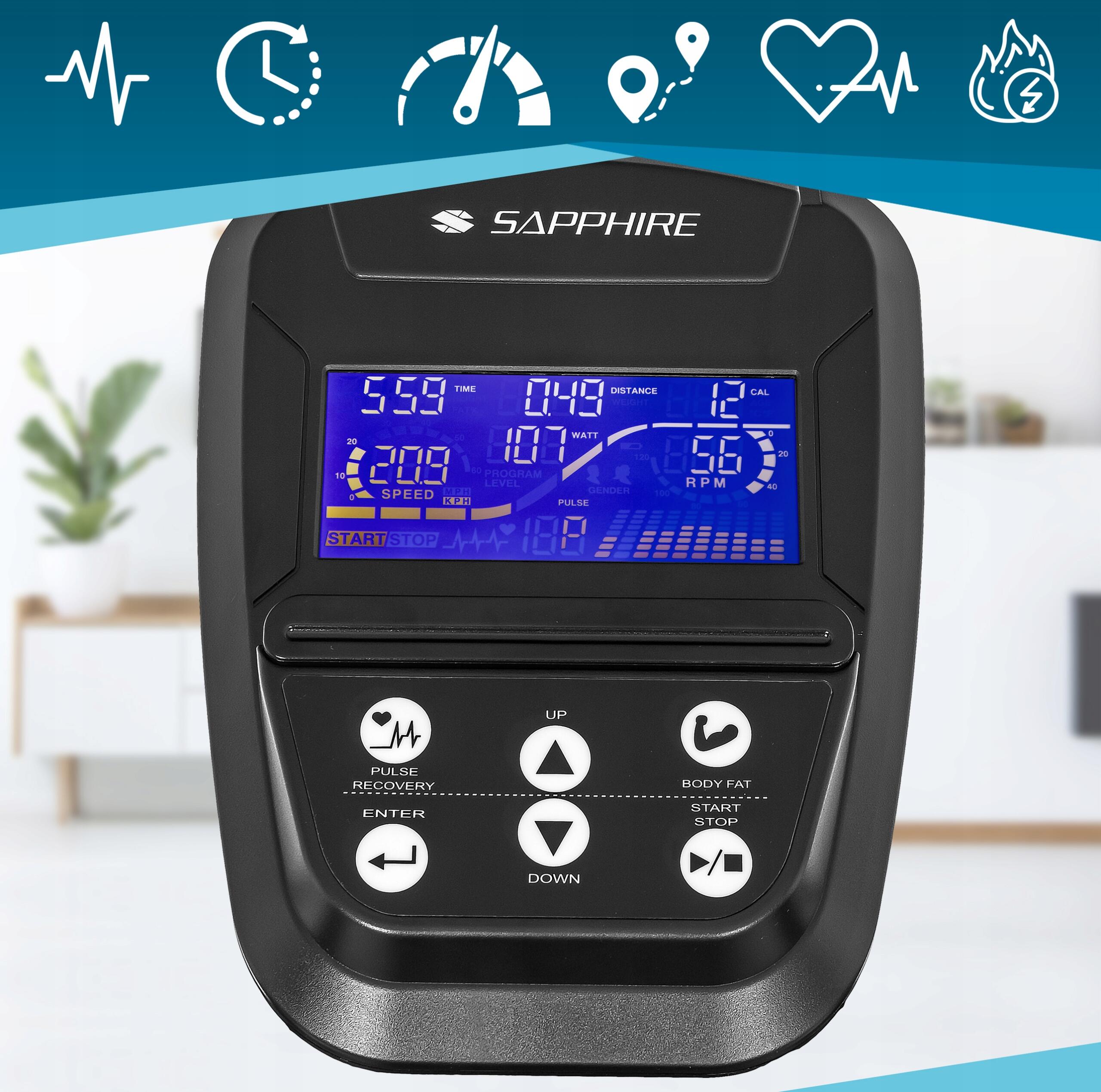 Trenażer eliptyczny elektromagnetyczny Sapphire SG-550E Orion 6/7