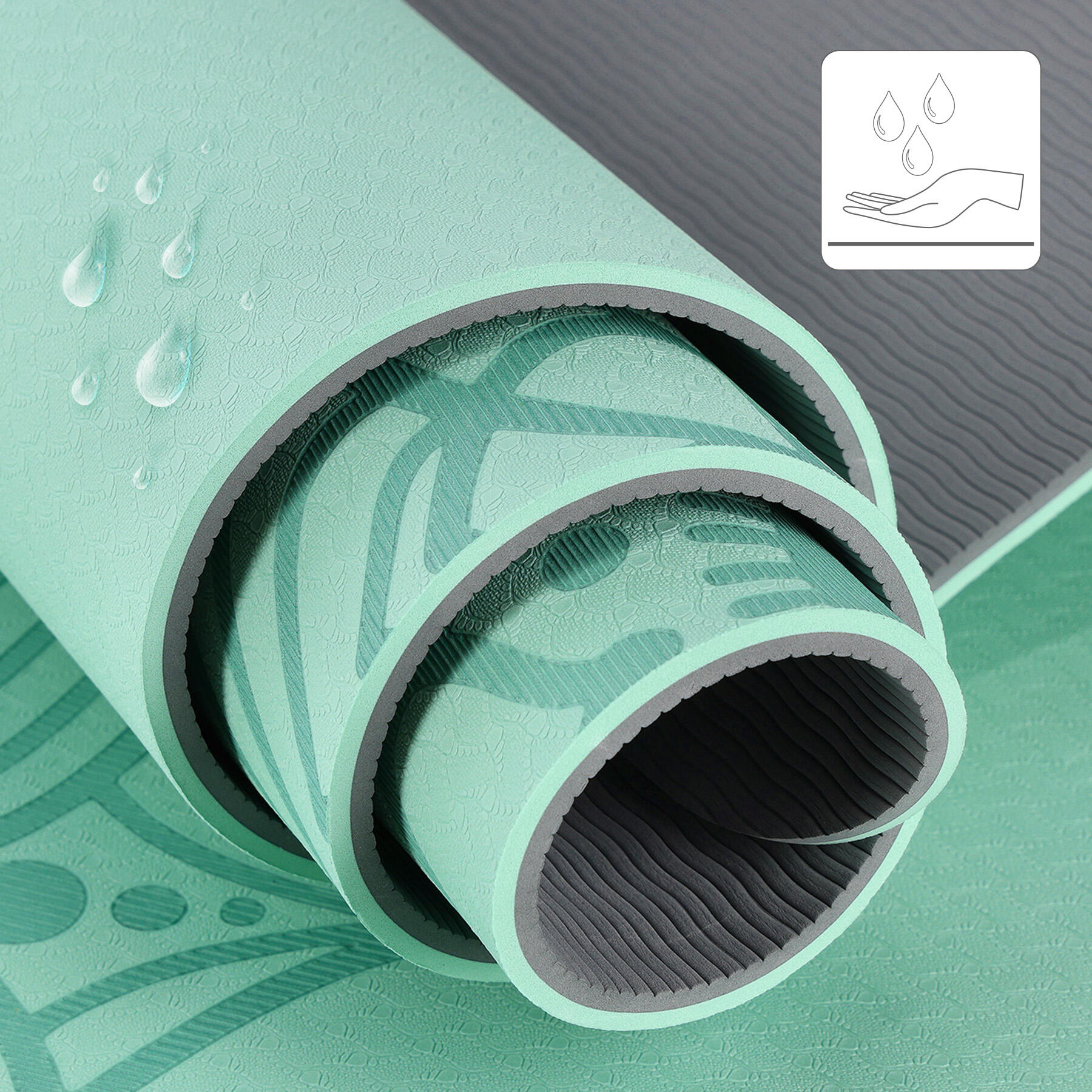 Tapis de yoga fitness antidérapant 182x61cm TPE HMS YM10 5/7