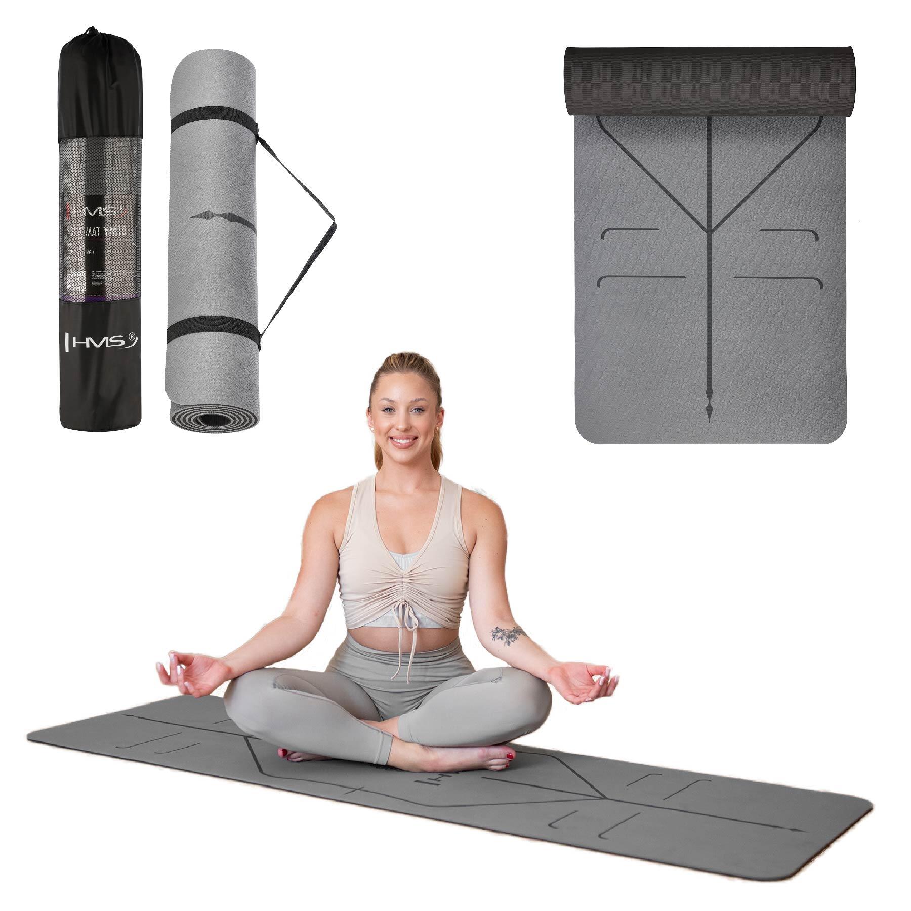 Tapis de yoga fitness antidérapant 182x61cm TPE HMS YM10 2/7