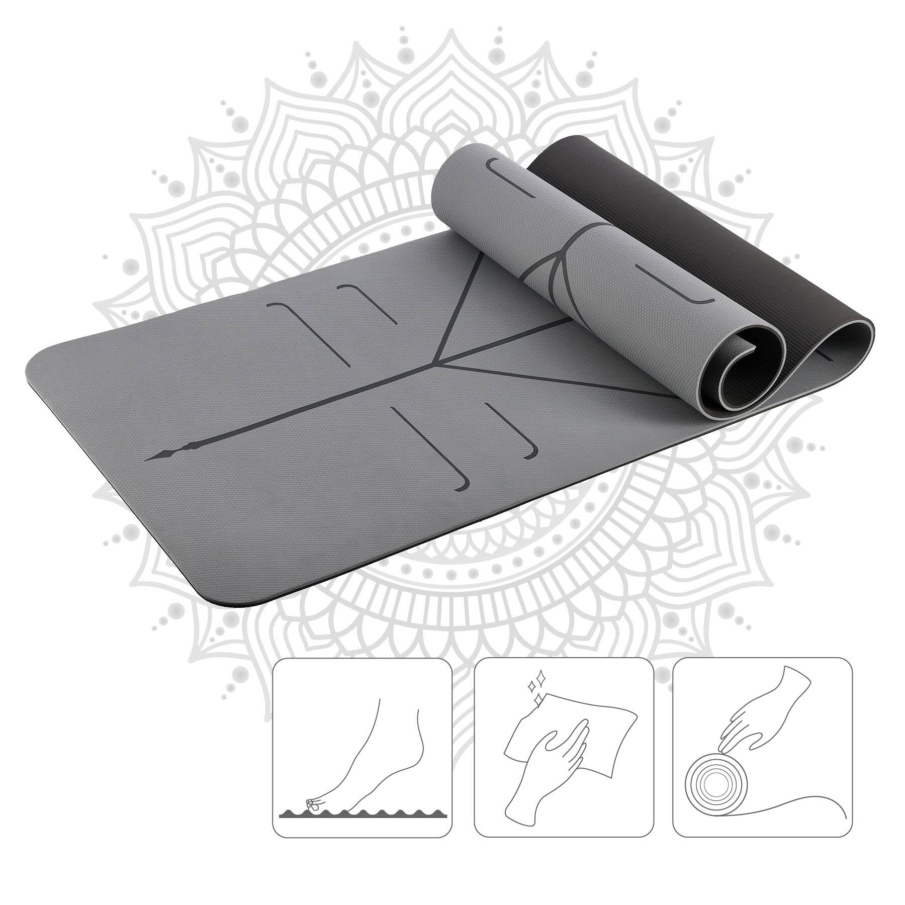 Tapis de yoga fitness antidérapant 182x61cm TPE HMS YM10 4/7