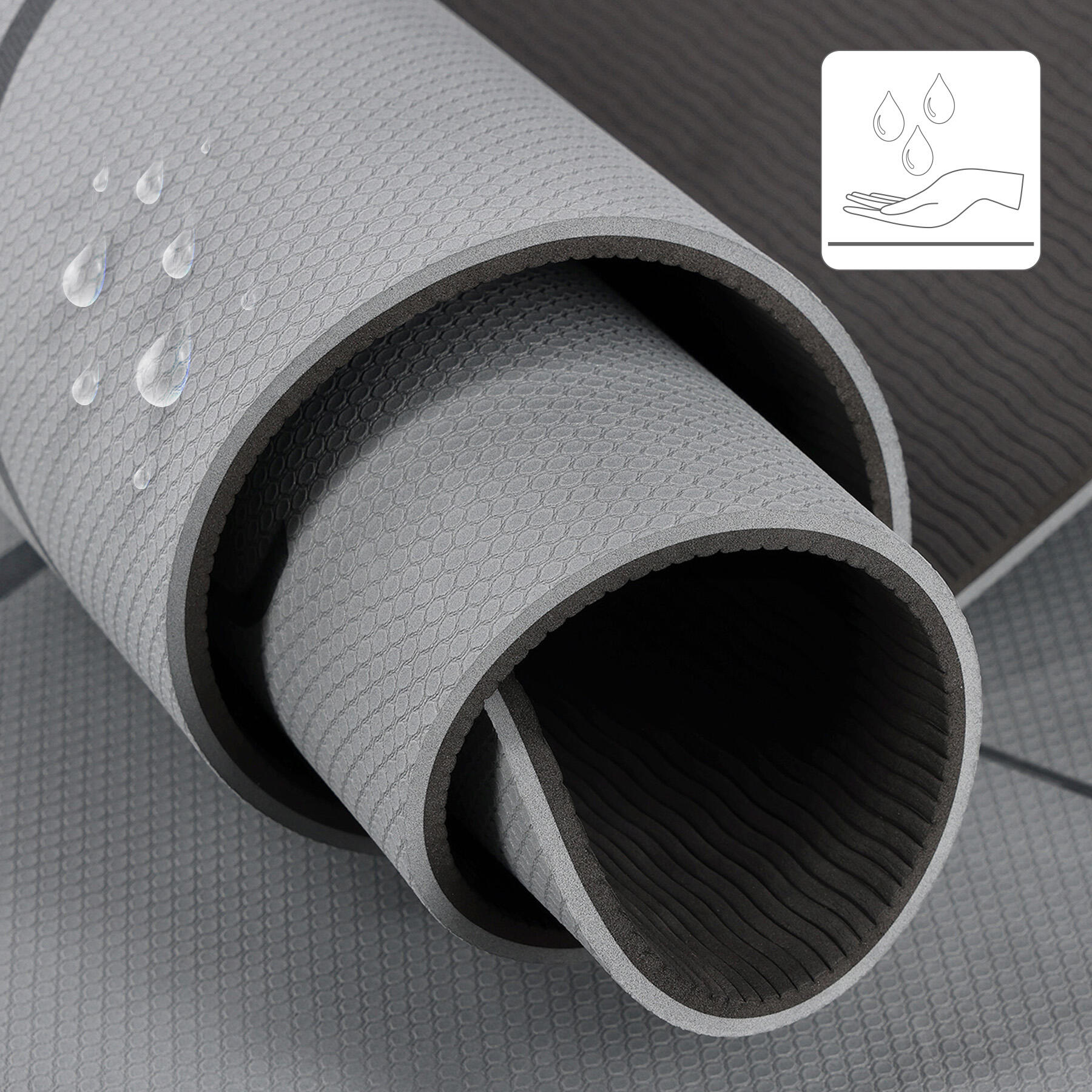 Tapis de yoga fitness antidérapant 182x61cm TPE HMS YM10 5/7