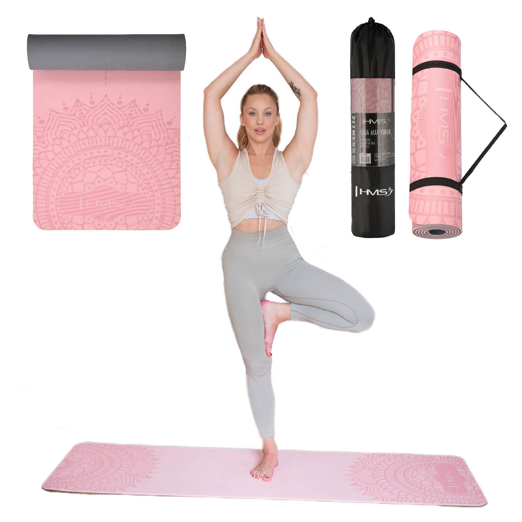 Tapis de yoga fitness antidérapant 182x61cm TPE HMS YM10 2/7