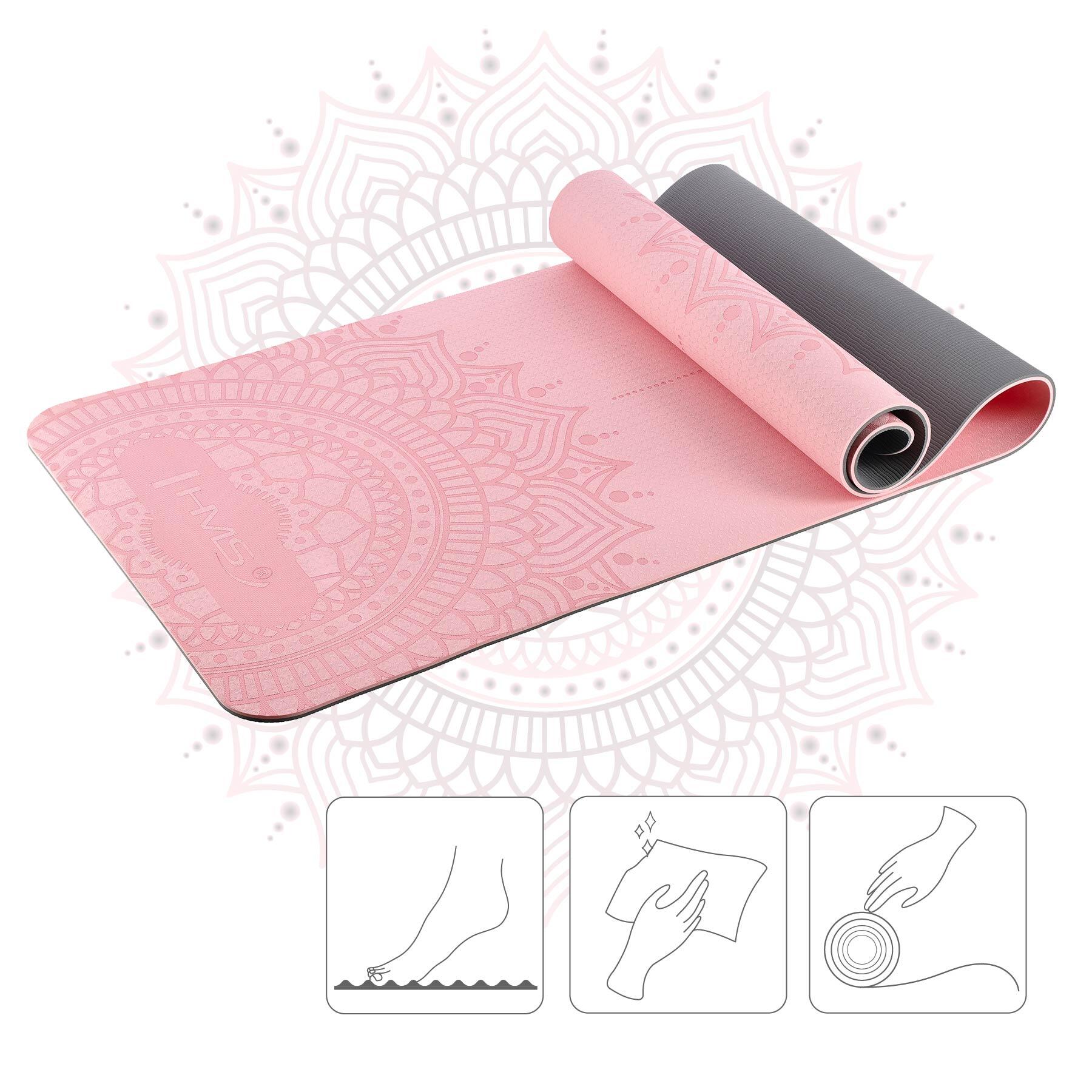 Tapis de yoga fitness antidérapant 182x61cm TPE HMS YM10 4/7