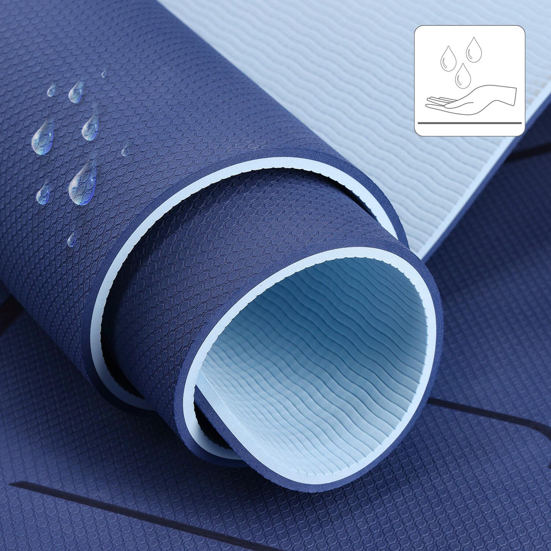 Tapis de yoga fitness antidérapant 182x61cm TPE HMS YM10 4/7