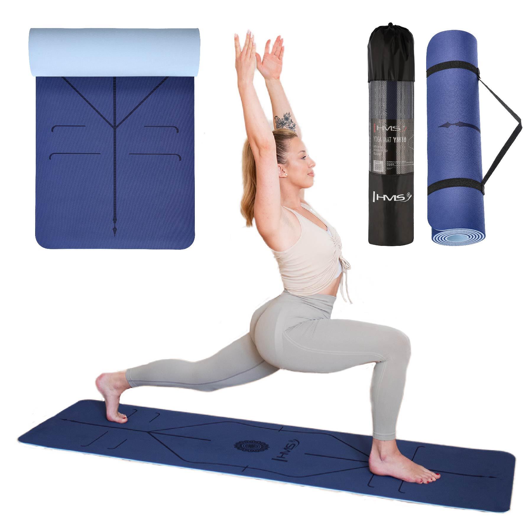 Tapis de yoga fitness antidérapant 182x61cm TPE HMS YM10 2/7