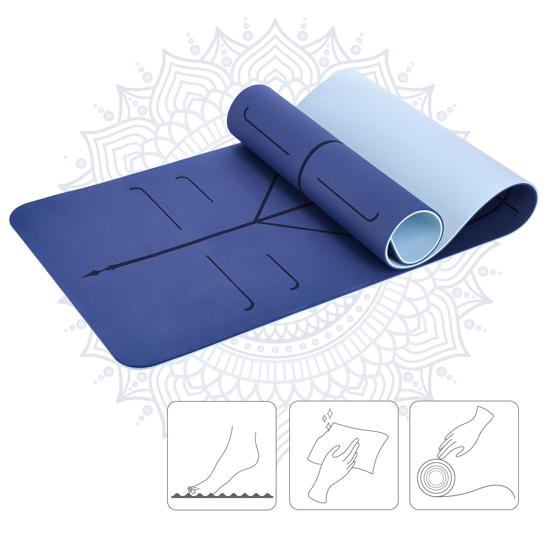 Tapis de yoga fitness antidérapant 182x61cm TPE HMS YM10 3/7